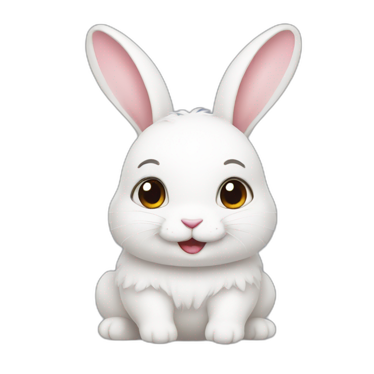 white rabbit cute emoji