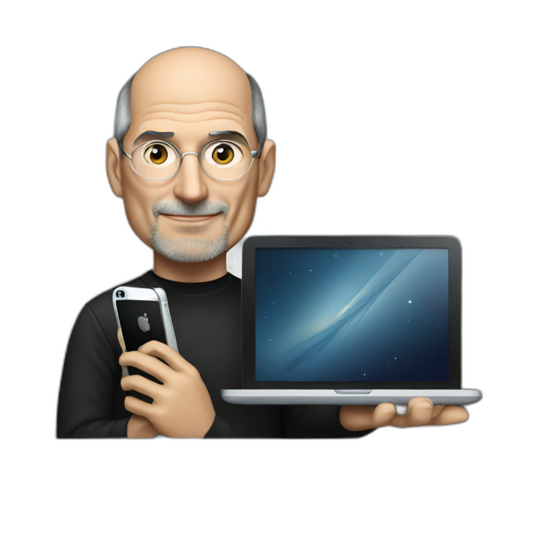 Steve Jobs with a iPhone in the hand  emoji