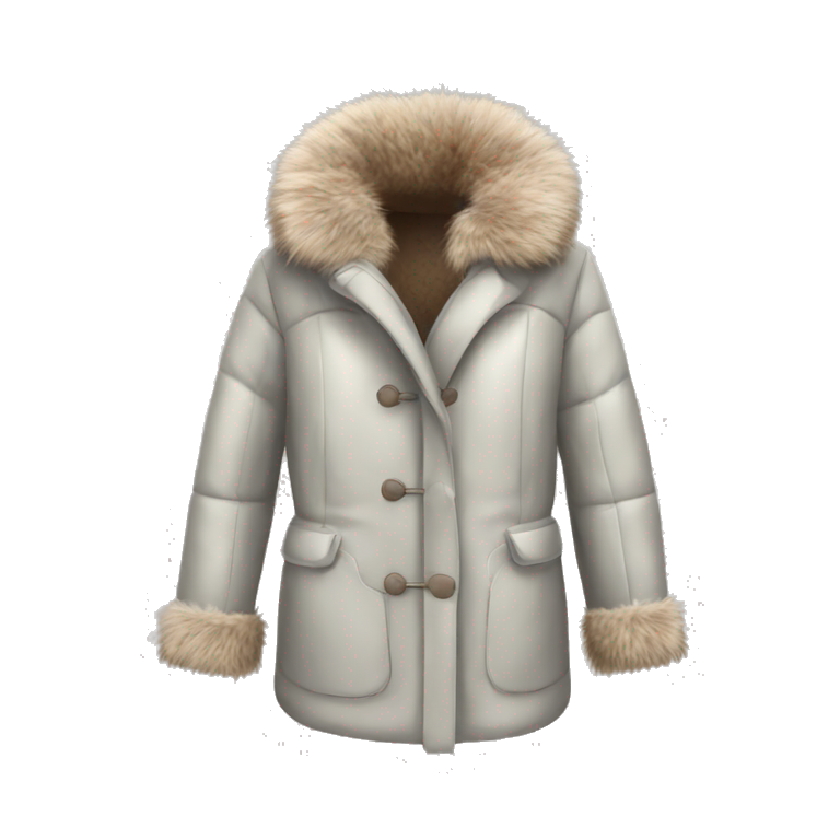 fur winter coat product, clothes, isolated emoji