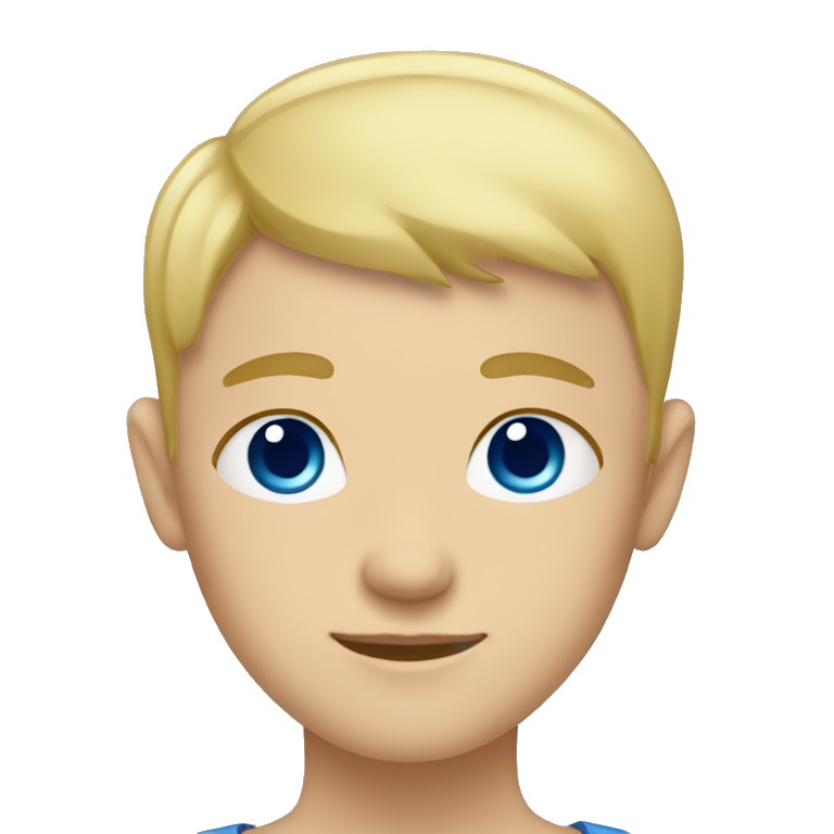 blonde boy with blue eyes buzzcut emoji