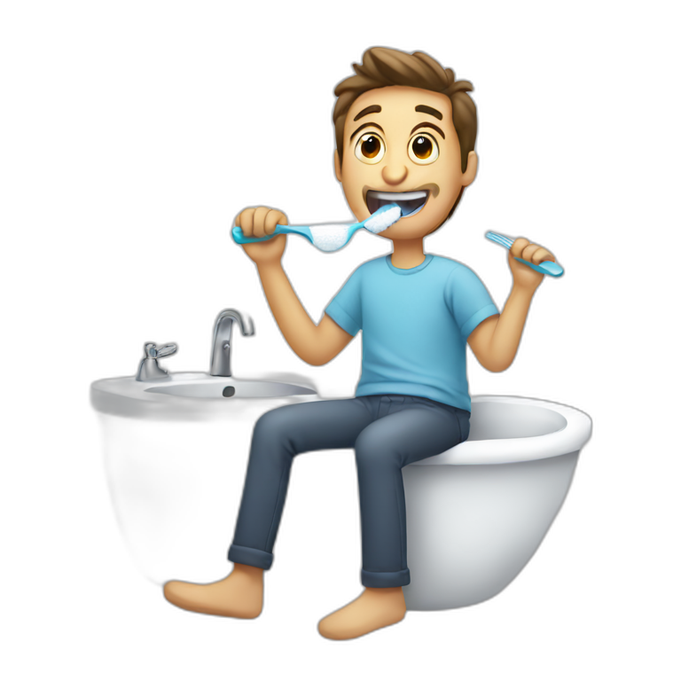 Guy brushing teeth emoji