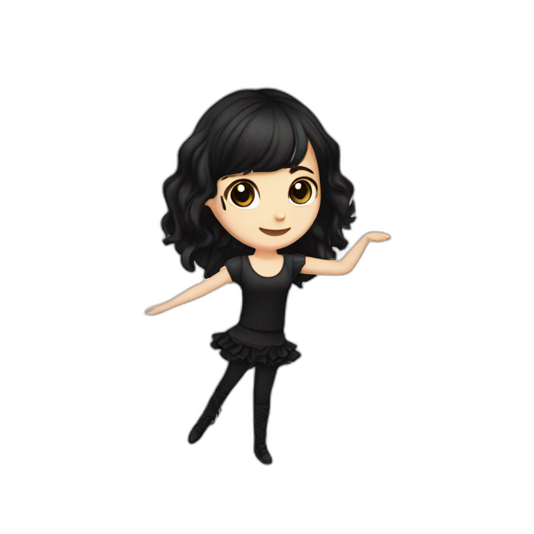 Caucasian-goth-girl-with-black-hair-and-brown-eyes--dancing emoji