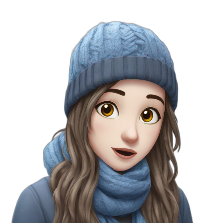 winter girl in snow emoji