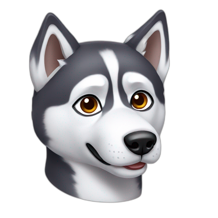 Curious Husky With Brown Eyes emoji