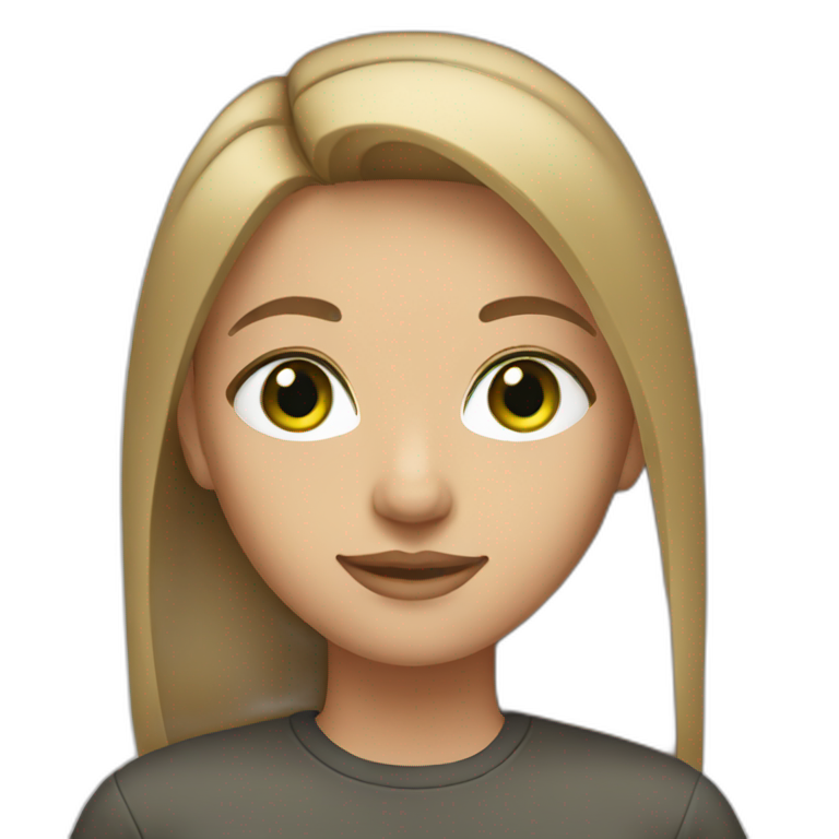 green-eyes, light brown straight hair emoji