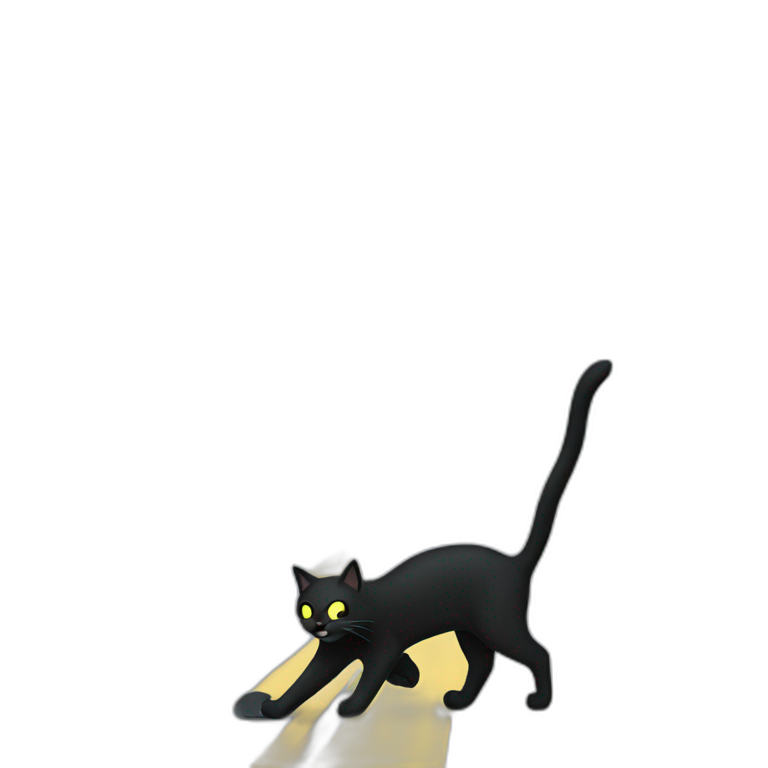 a black cat stepping on the road emoji