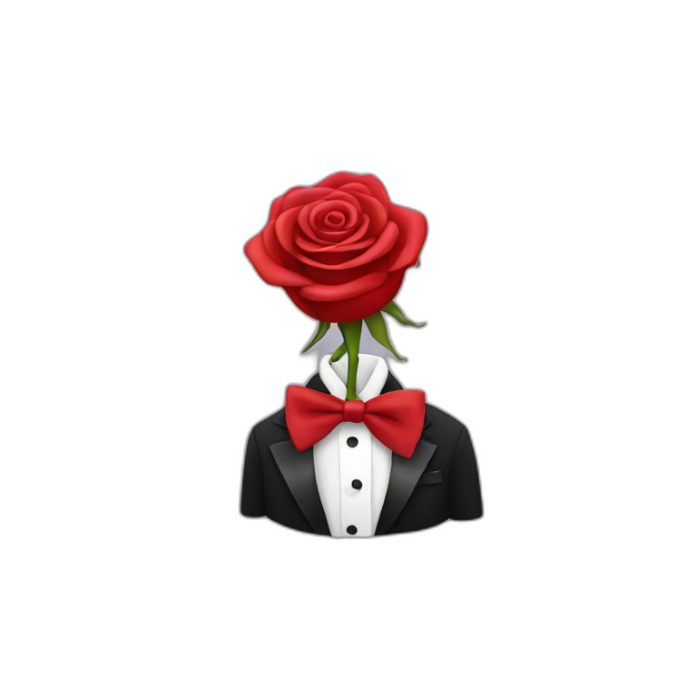 Rose in a tuxedo emoji