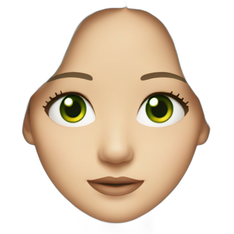 Jennifer Lawrence with Green eyes and dark hair emoji