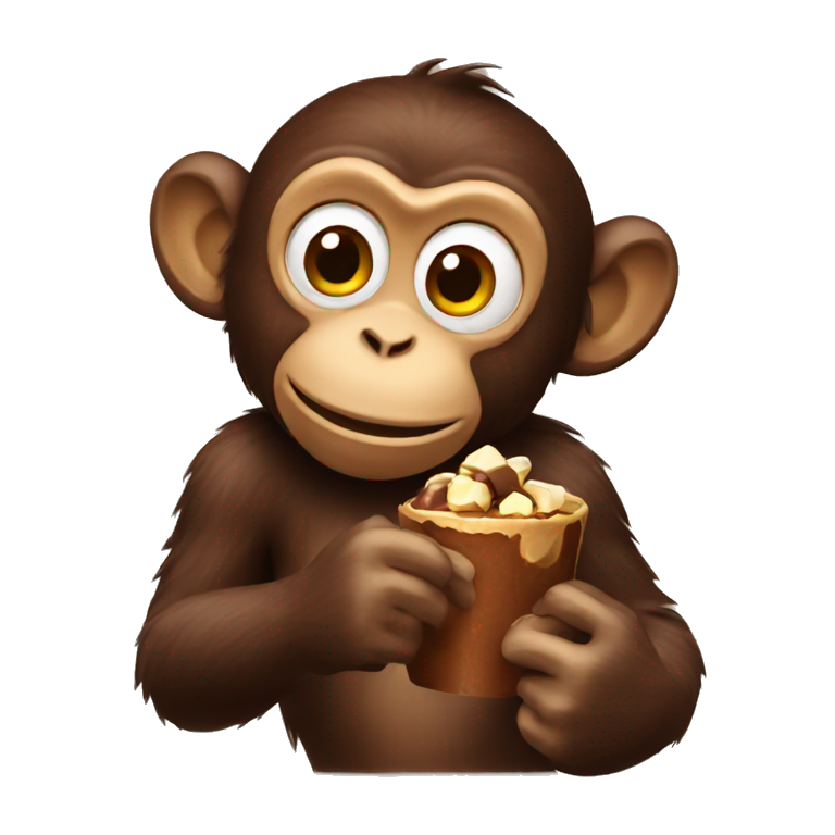 Monkey eating chocolate  emoji