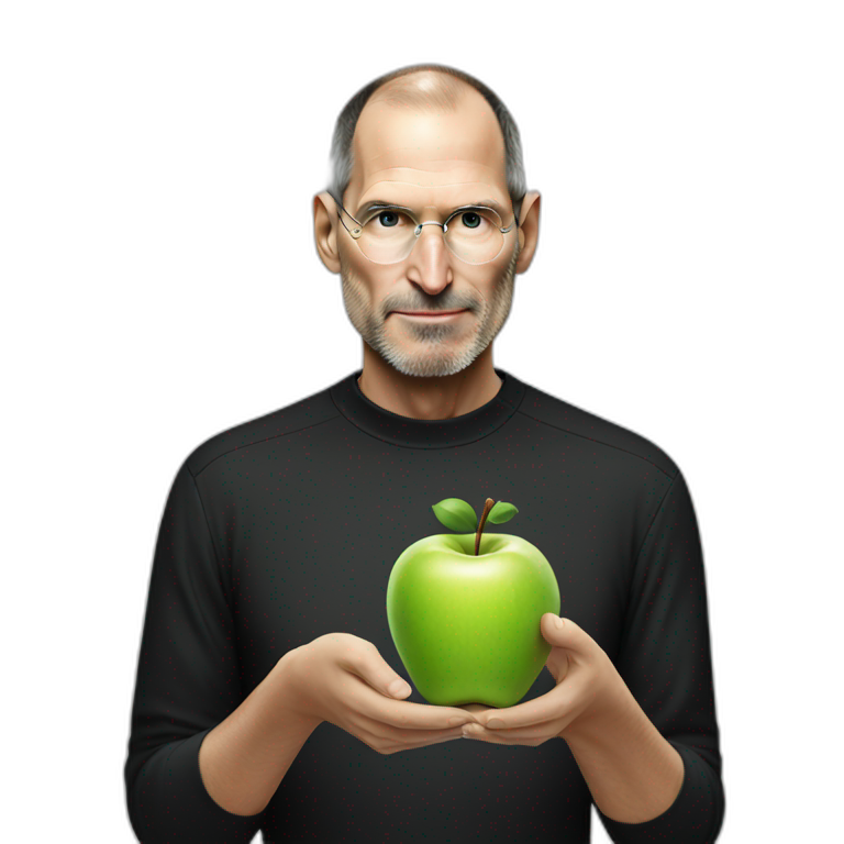 Steve Jobs eating apple emoji