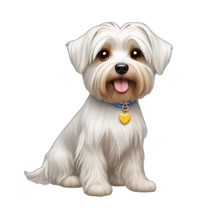 Dog Maltese Yorkie cross emoji