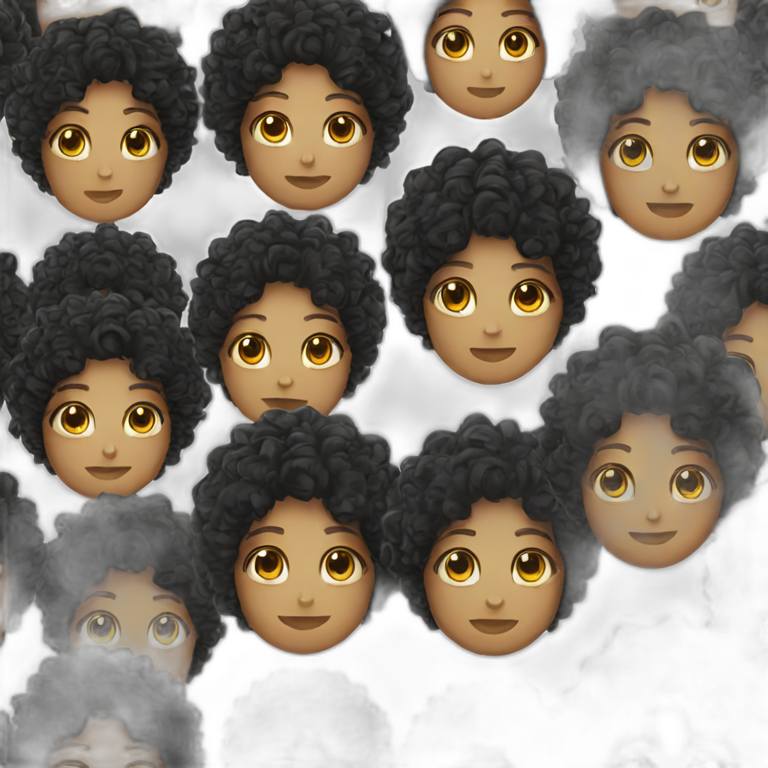 curly black hair emoji