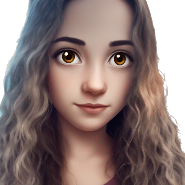 serene girl with brown eyes emoji
