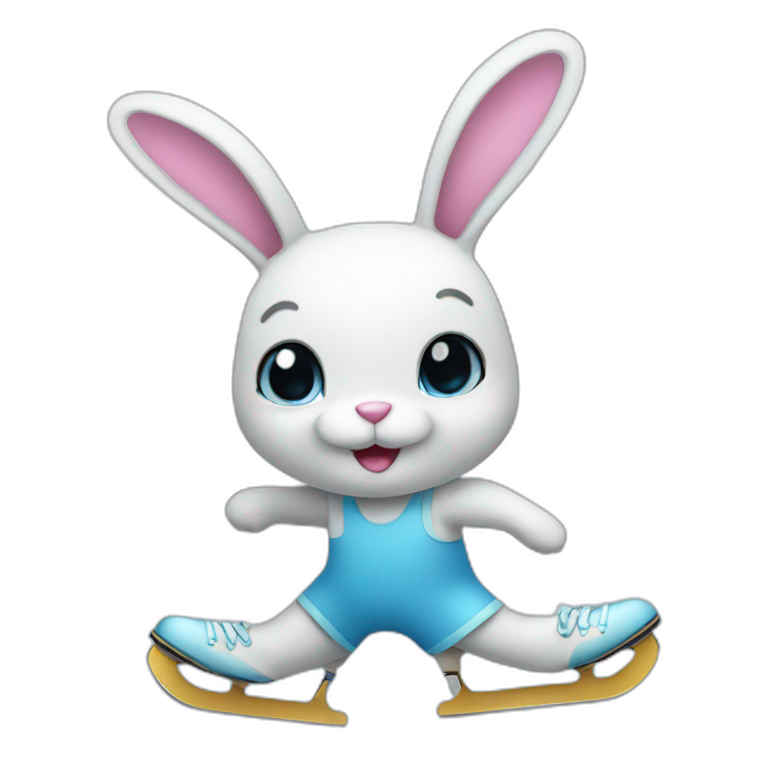 Ice-skating bunny emoji