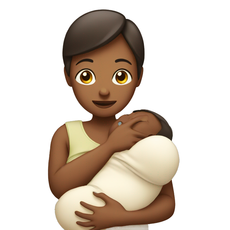 Woman holding baby emoji