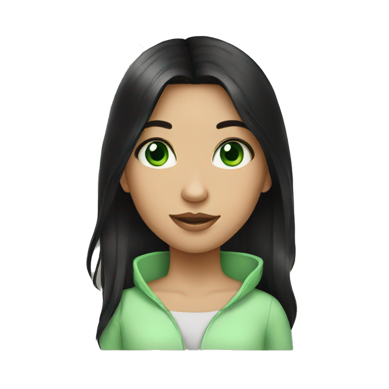 Girl with black hair and green eyes emoji