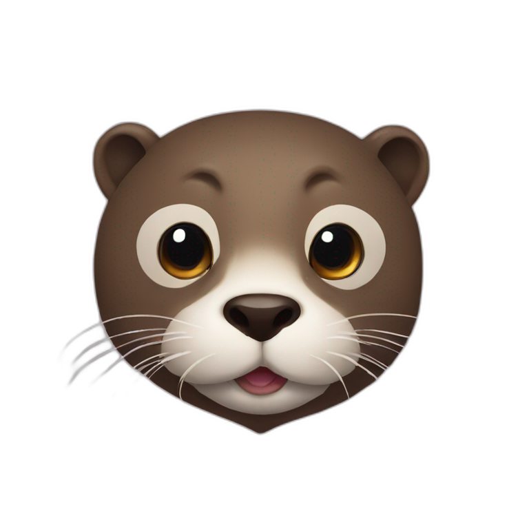 Otter with a eye heart emoji