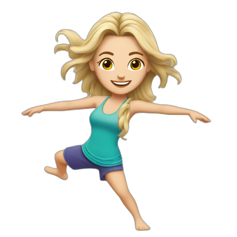 Zumba dancing white girl emoji