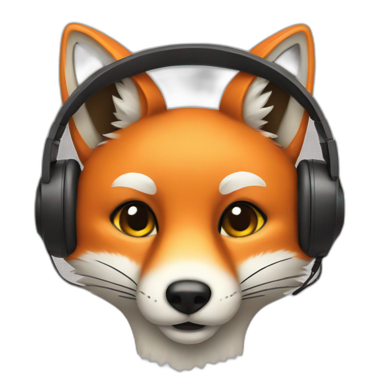 fox with headphones emoji