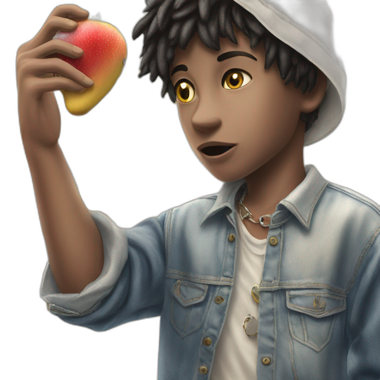 boy with banana and jewelry emoji
