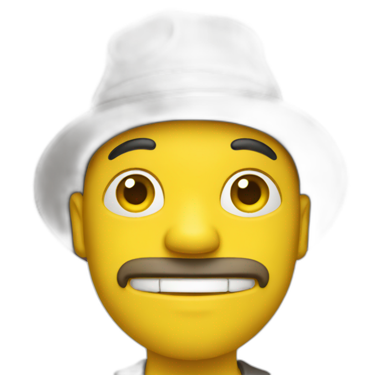 yellow man with topper emoji
