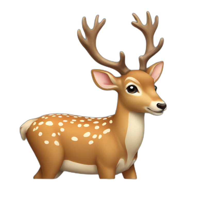 Deer playing phone emoji
