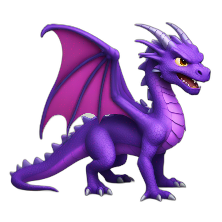 purple and pjnk dragon angry emoji