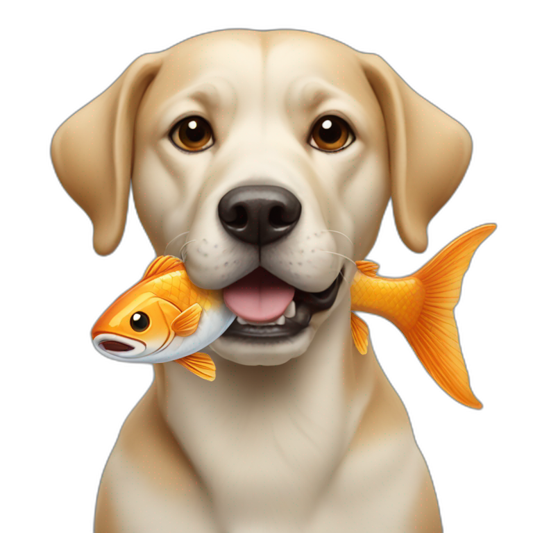 Dog with a fish mouth emoji