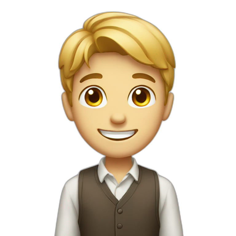 smart boy with smile emoji