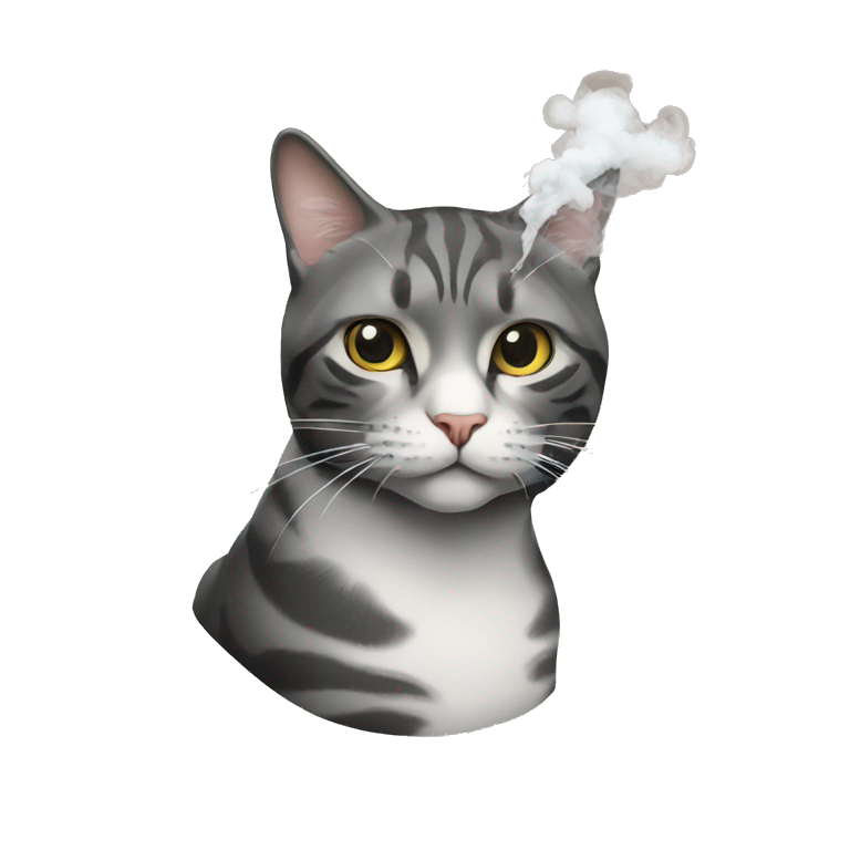 Realistic cat smoking emoji