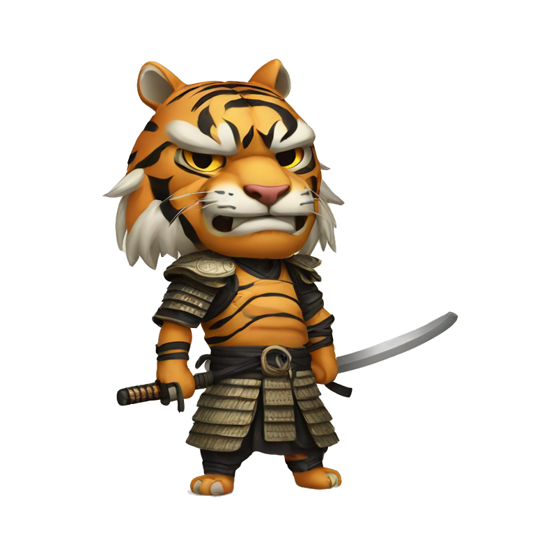 Tiger with evil face  samurai emoji