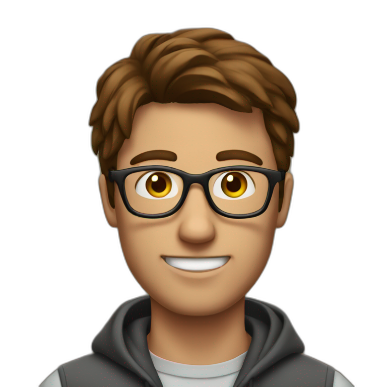 brown-haired man wearing glasses who is not able to get a key into a lock emoji