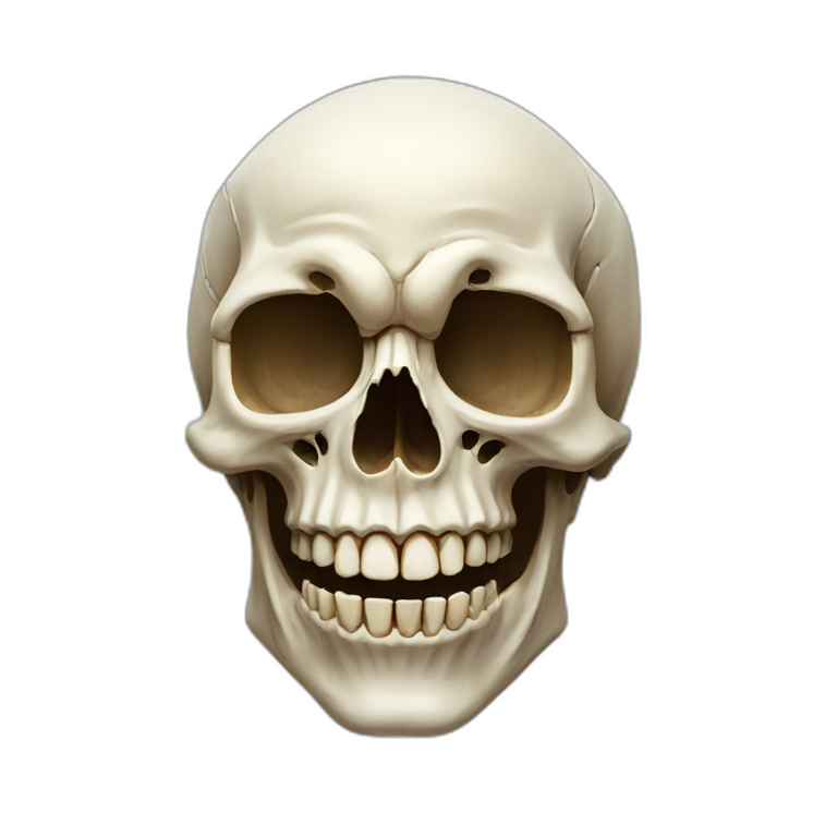 smiling skull hyperrealistic emoji