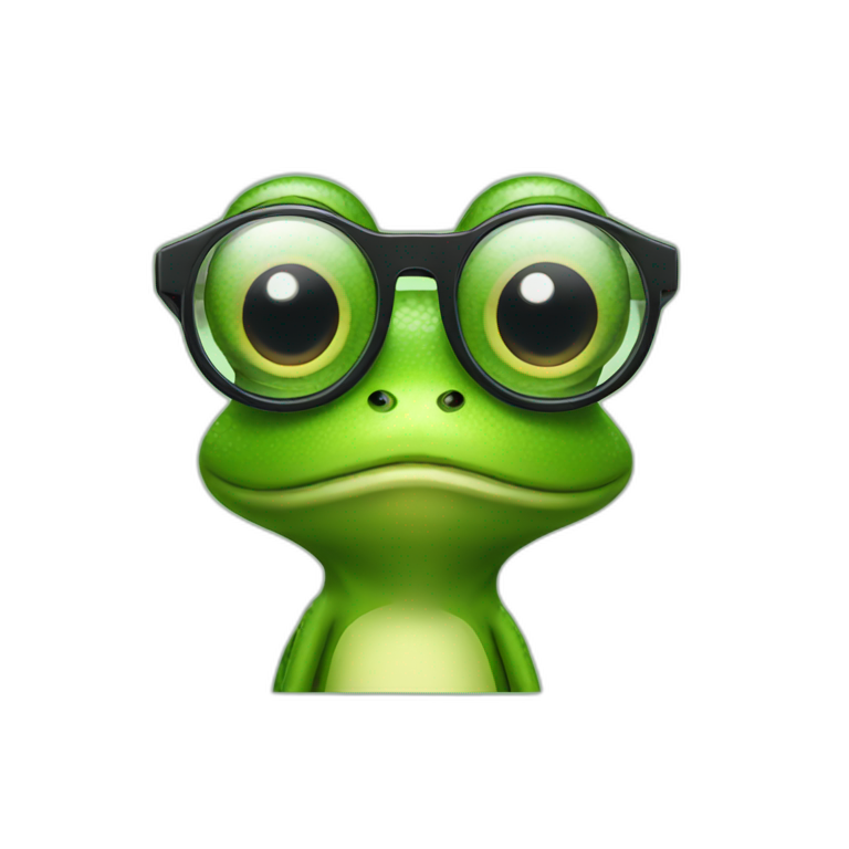 the frog with glasses emoji