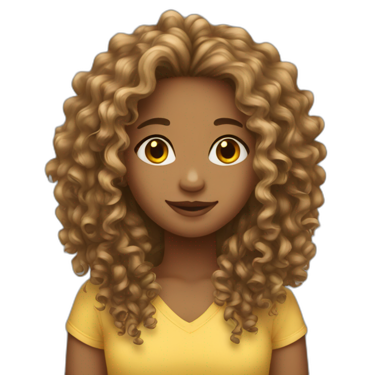Long Curly hair girl  emoji