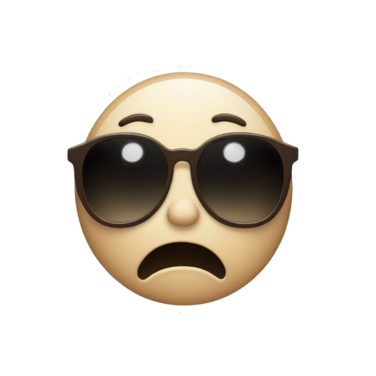 a crying flushed emoji with sunglasses emoji