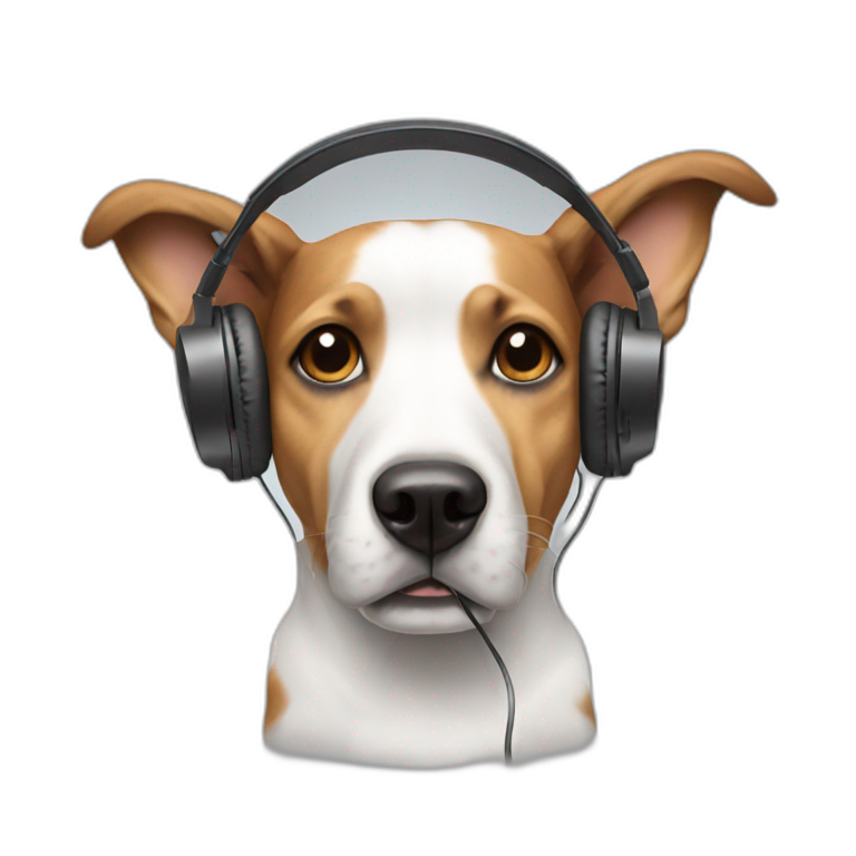 dog with headphones emoji