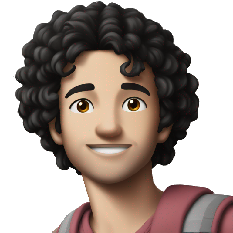 happy afro boy smiling closeup emoji