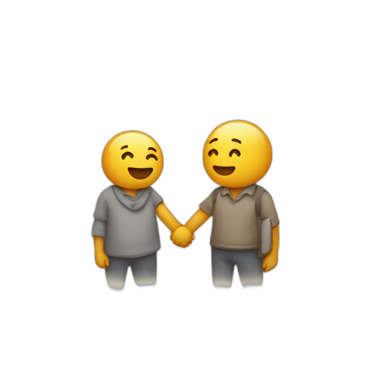 two kindles holding hands emoji
