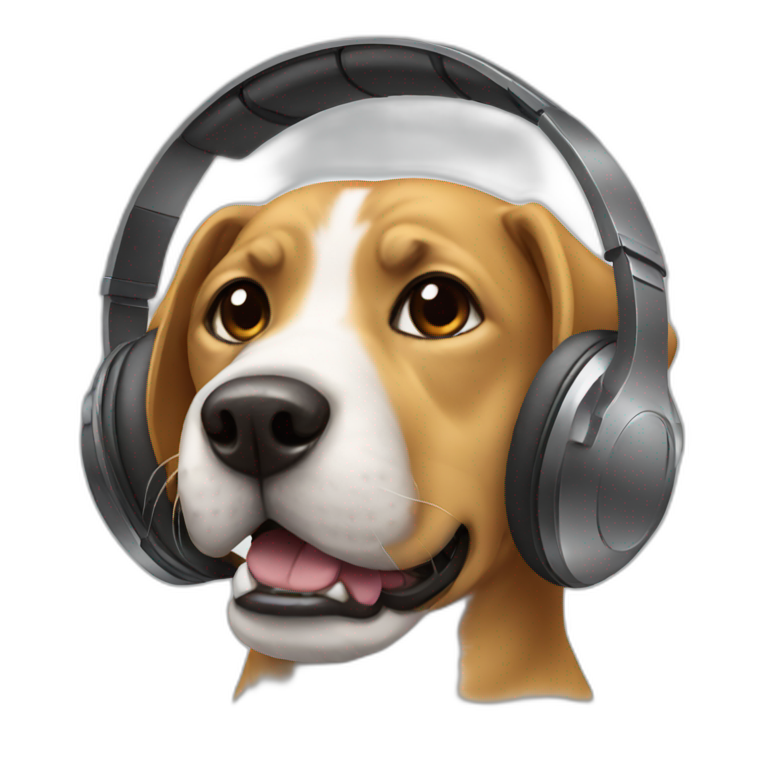 DOG WEARING HEADPHONES emoji