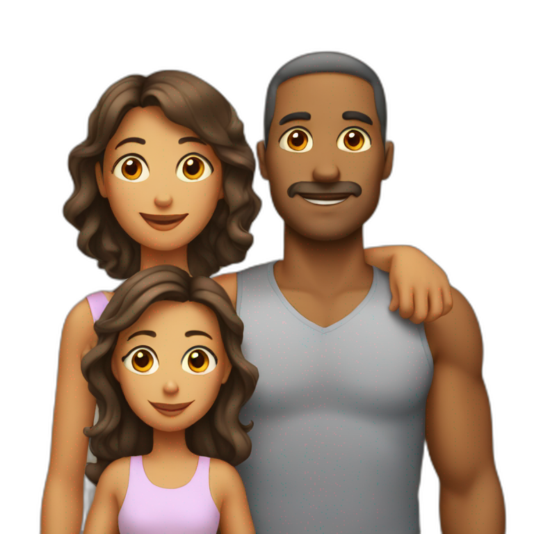 Father Mother and two daughters emoji