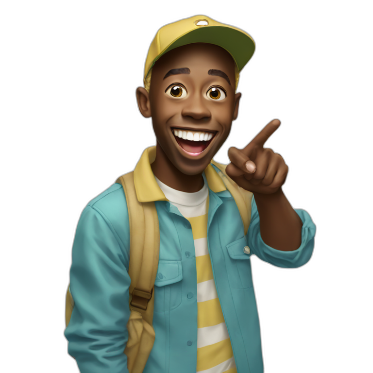 tyler the creator laughing pointing finger emoji