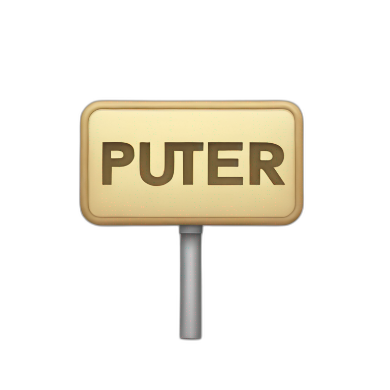 sign saying "Puter" emoji
