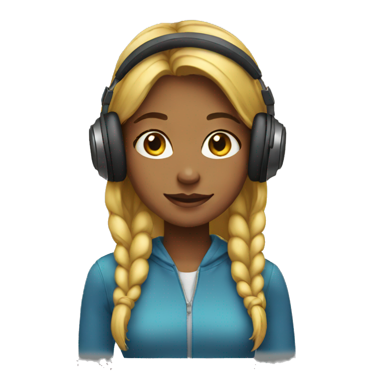 girl with headphones emoji