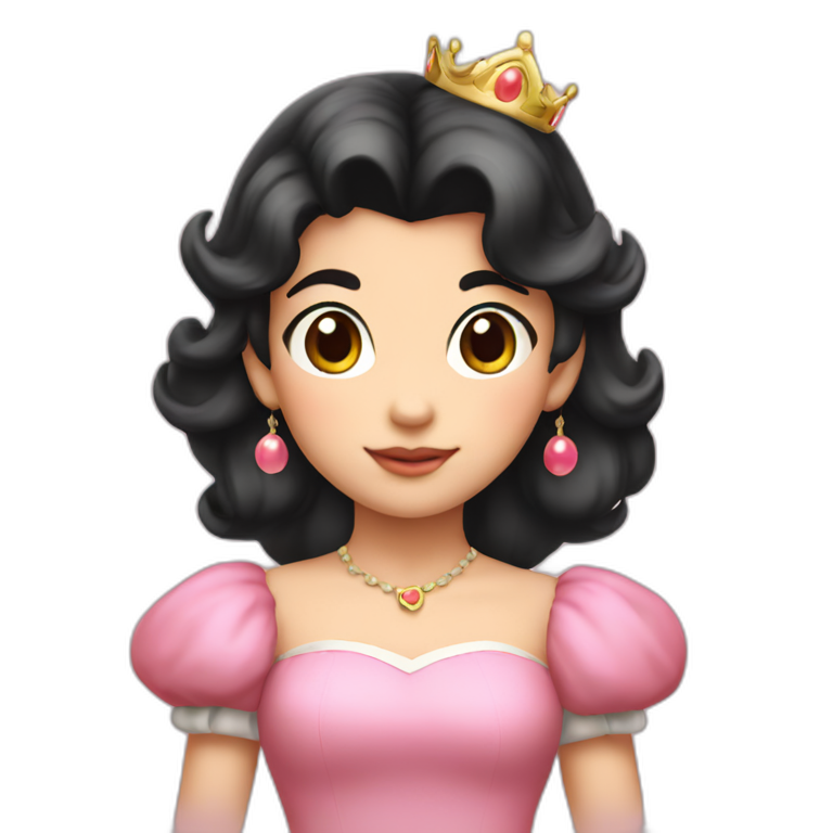 dark hair child princess peach emoji