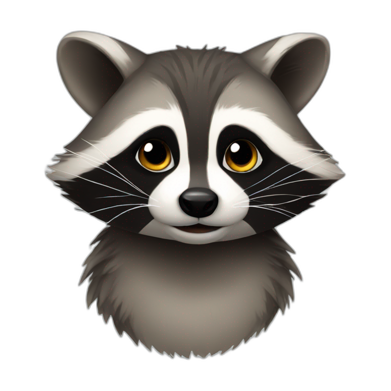 Raccoon cute emoji
