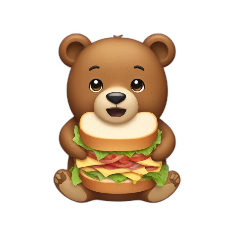 Bear eating a sandwich  emoji