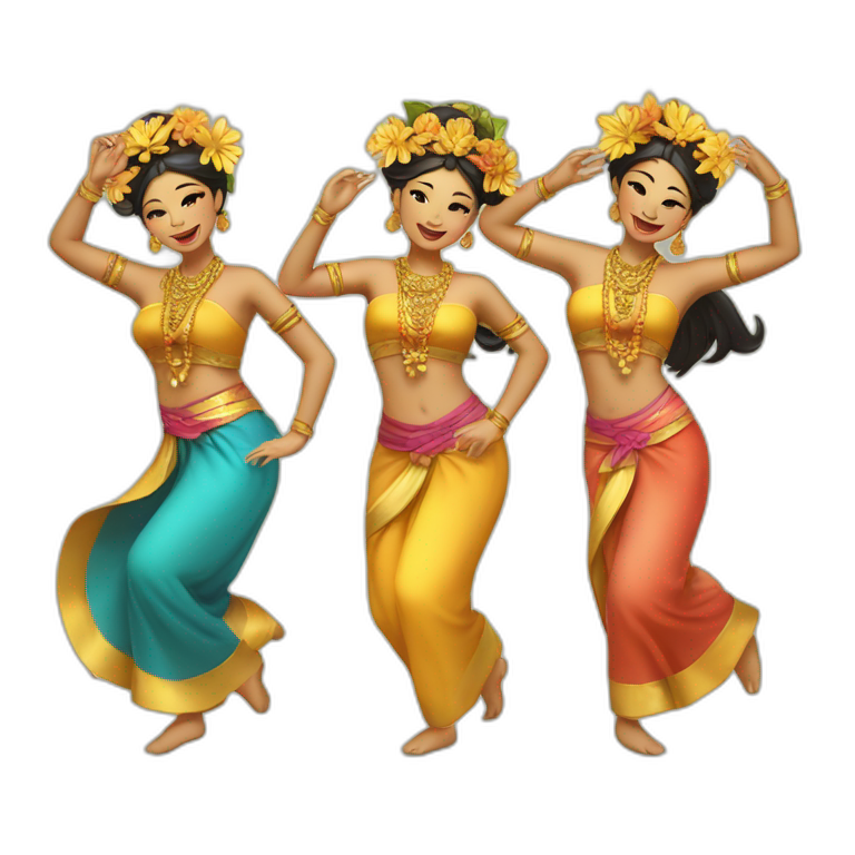 Groupe de danseuses de Bali danse emoji