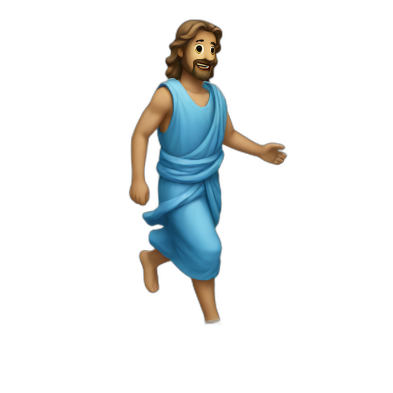 Water walking on Jesus emoji