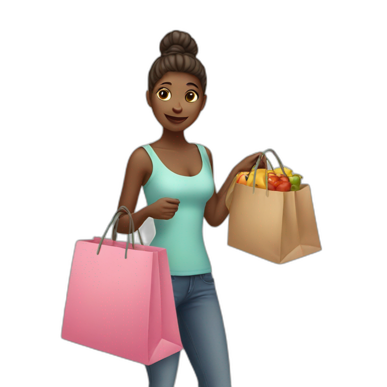 Girl with shopping bag emoji